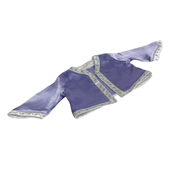 American Girl Doll Nellie Pajama Top Purple Satin Pjs Accessory Button Up Floral - Picture 4 of 5